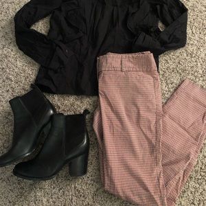 Red & black herringbone trousers